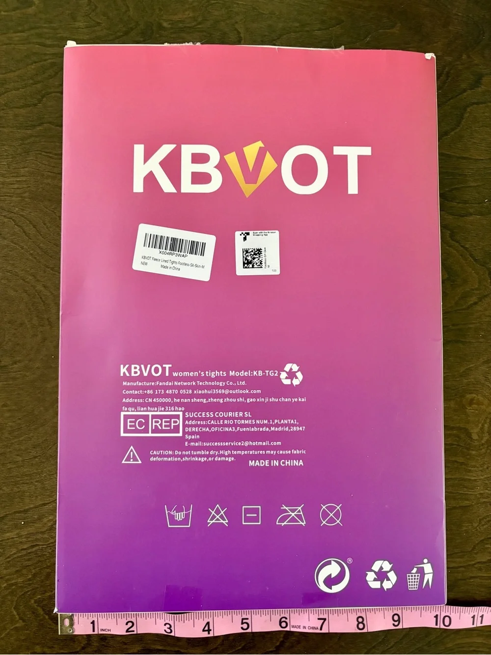 NWT KBVOT women’s fleece-lined thermal tights Footless-SX-Skin-M Model KB-TG2